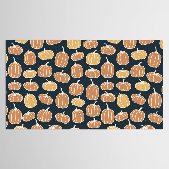 Navy Pumpkins Tablecloth Gallery Image 2