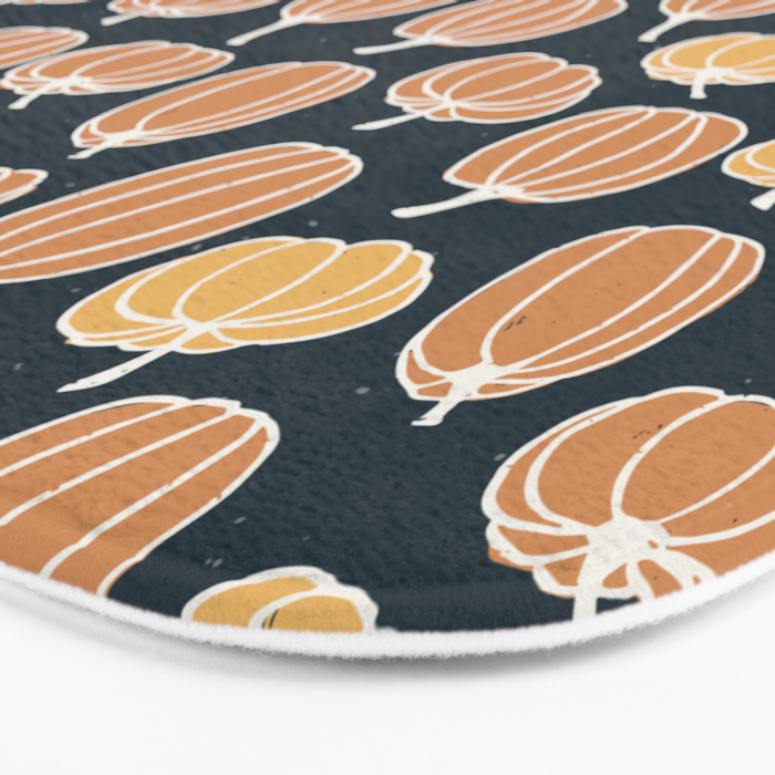 Navy Pumpkins Bath Mat Gallery Image 3