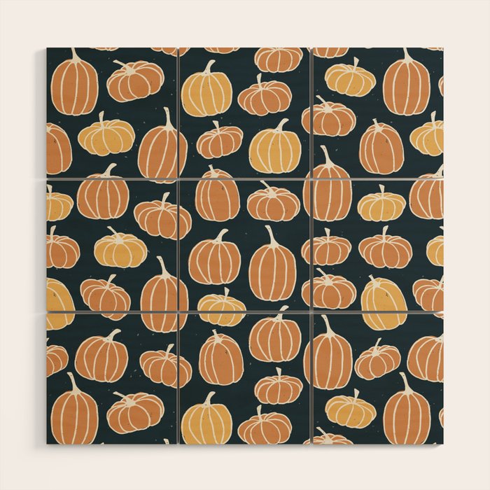 Navy Pumpkins Wood Wall Art Gallery Image 1