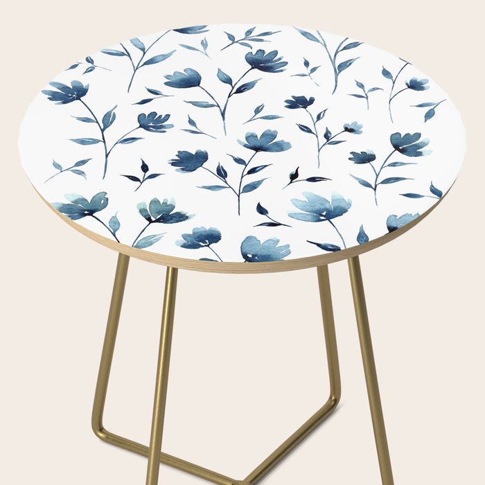 Blue flowers | Watercolor Pattern Side Table Gallery Image 2