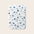 Blue flowers | Watercolor Pattern Bath Mat Gallery Image 1