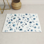 Blue flowers | Watercolor Pattern Rug Gallery Image 1