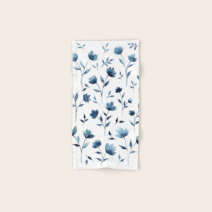 Blue flowers | Watercolor Pattern Towels Gallery Image 1