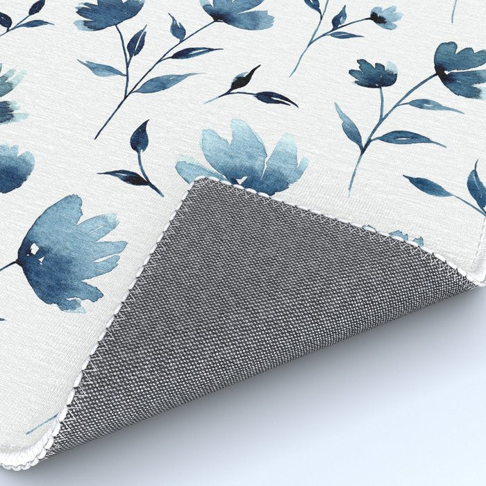 Blue flowers | Watercolor Pattern Rug Gallery Image 4