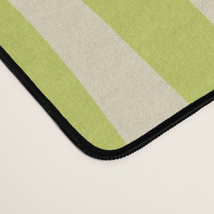 Retro Liquid Swirl Abstract Pattern Light Lime Linden Green and Beige Desk Mat Gallery Image 4