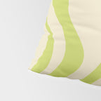 Retro Liquid Swirl Abstract Pattern Light Lime Linden Green and Beige Pillow Sham Gallery Image 4
