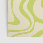 Retro Liquid Swirl Abstract Pattern Light Lime Linden Green and Beige Poster Gallery Image 3