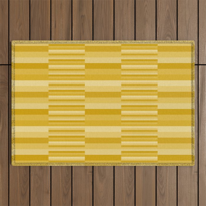 Mixed Stripes Pattern XI Golden Yellow Outdoor Rug Gallery Image 1