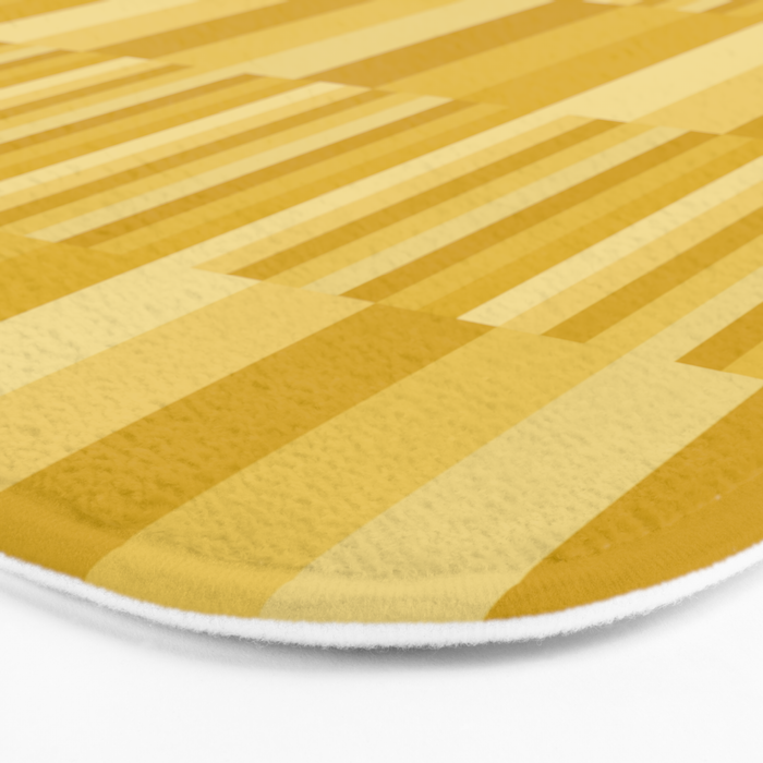 Mixed Stripes Pattern XI Golden Yellow Bath Mat Gallery Image 3