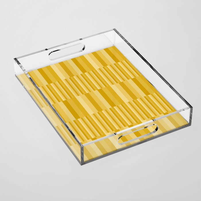 Mixed Stripes Pattern XI Golden Yellow Acrylic Tray Gallery Image 1