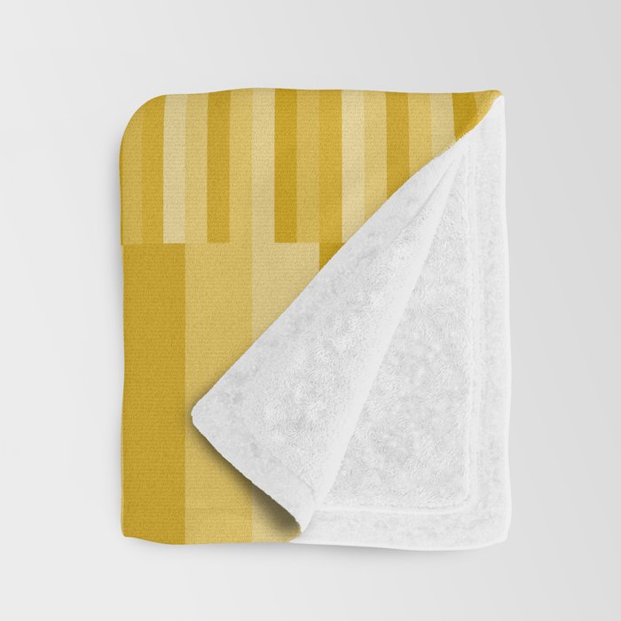 Mixed Stripes Pattern XI Golden Yellow Throw Blanket Gallery Image 3