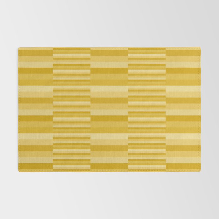 Mixed Stripes Pattern XI Golden Yellow Rug Gallery Image 2