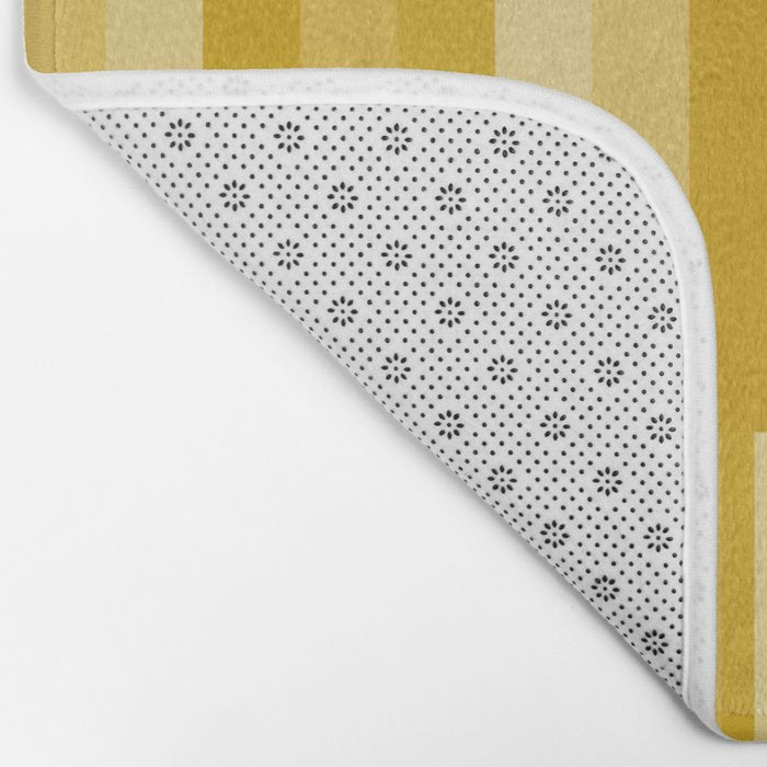 Mixed Stripes Pattern XI Golden Yellow Bath Mat Gallery Image 2