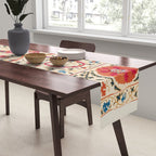 Kermina Suzani Uzbekistan Embroidery Print Table Runner Gallery Image 2