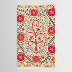 Kermina Suzani Uzbekistan Embroidery Print Tablecloth Gallery Image 2