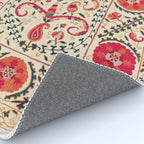 Kermina Suzani Uzbekistan Embroidery Print Rug Gallery Image 4