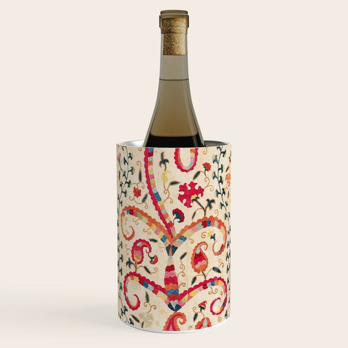 Kermina Suzani Uzbekistan Embroidery Print Wine Chiller Gallery Image 1