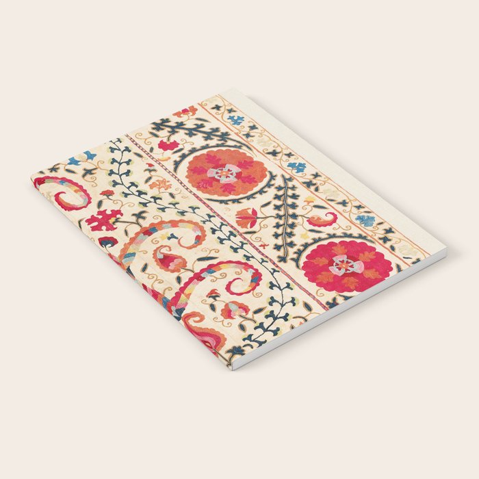 Kermina Suzani Uzbekistan Embroidery Print Notebook Gallery Image 1