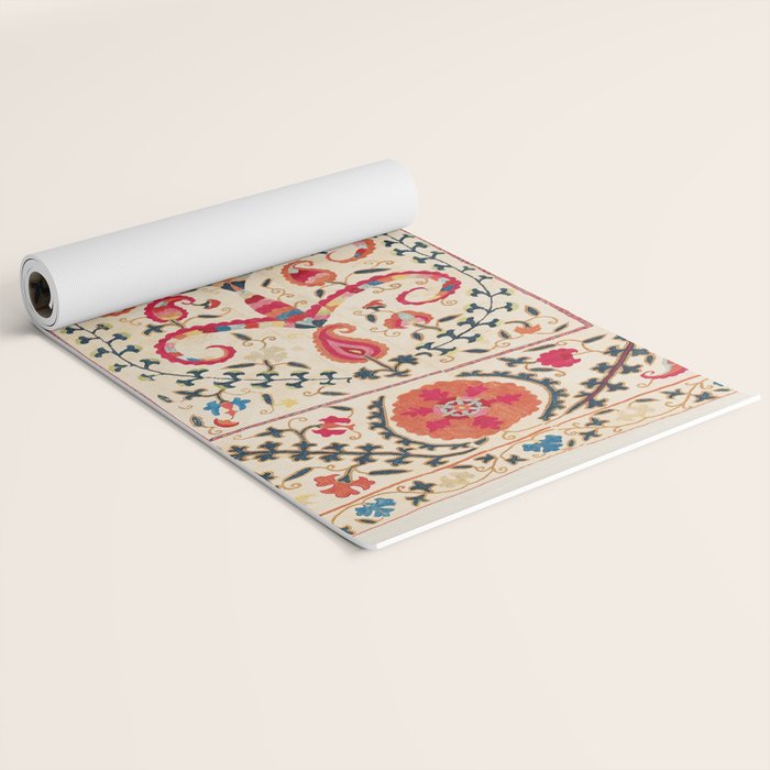 Kermina Suzani Uzbekistan Embroidery Print Yoga Mat Gallery Image 2