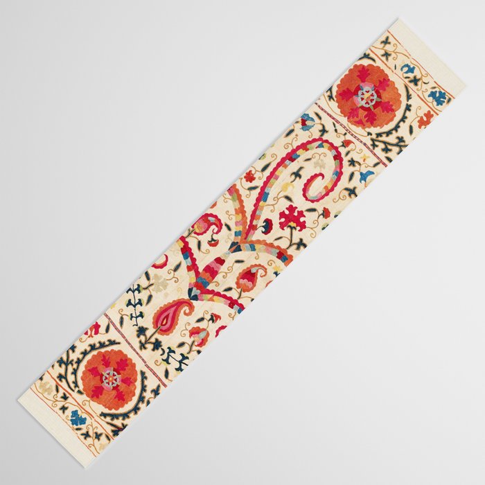 Kermina Suzani Uzbekistan Embroidery Print Table Runner Gallery Image 3