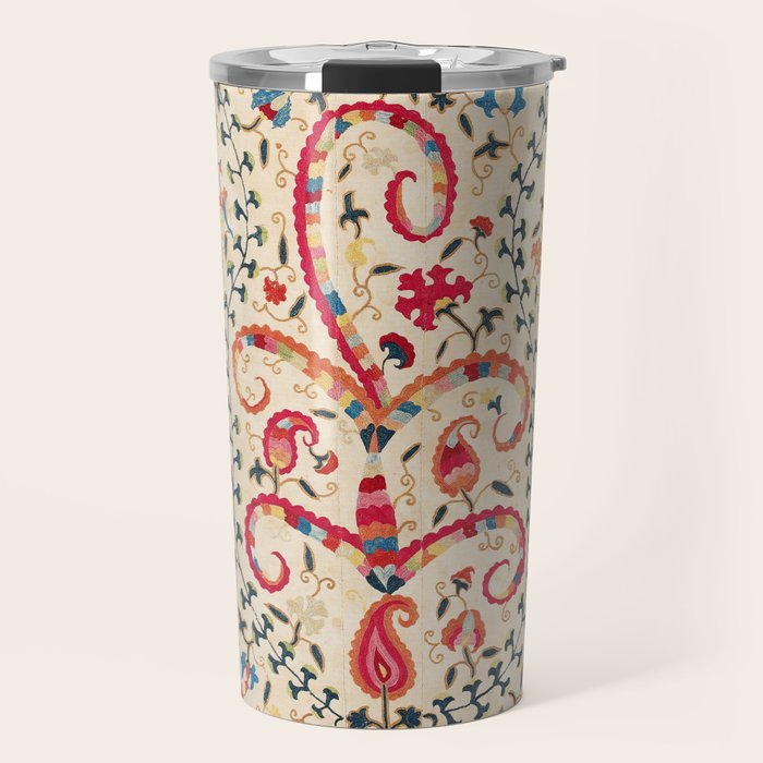 Kermina Suzani Uzbekistan Embroidery Print Travel Mug Gallery Image 1