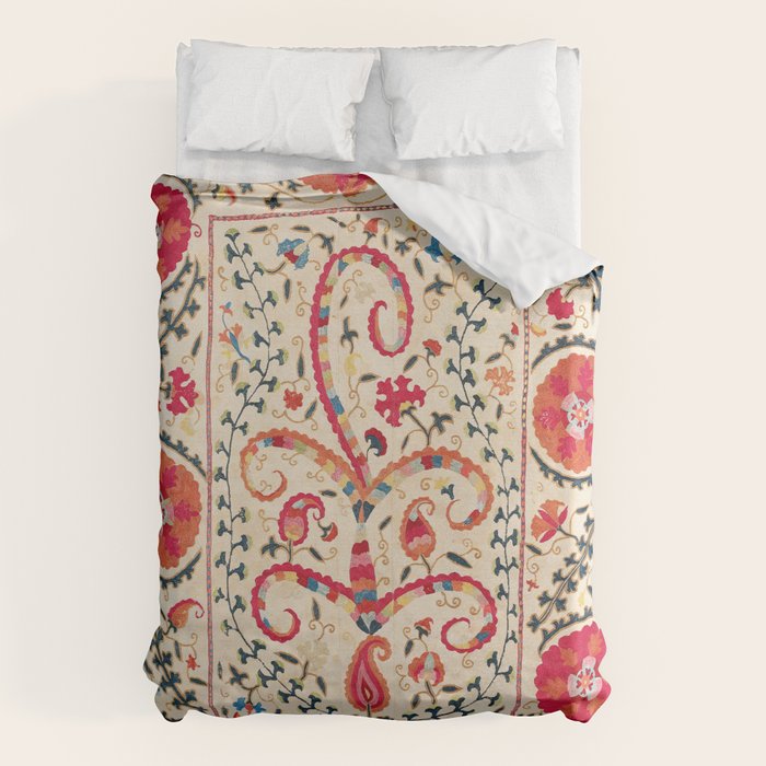 Kermina Suzani Uzbekistan Embroidery Print Duvet Cover Gallery Image 1