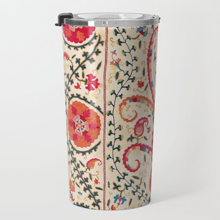 Kermina Suzani Uzbekistan Embroidery Print Travel Mug Gallery Image 3