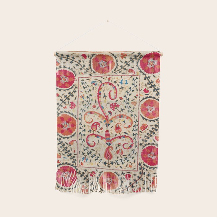 Kermina Suzani Uzbekistan Embroidery Print Wall Hanging Gallery Image 1