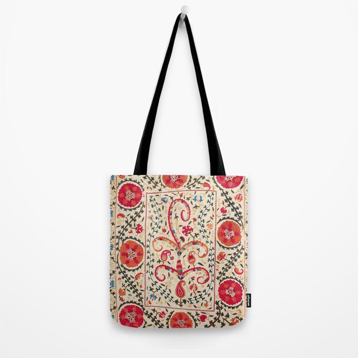Kermina Suzani Uzbekistan Embroidery Print Tote Bag Gallery Image 2