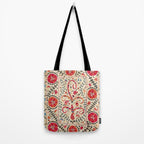 Kermina Suzani Uzbekistan Embroidery Print Tote Bag Gallery Image 2