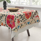 Kermina Suzani Uzbekistan Embroidery Print Tablecloth Gallery Image 3