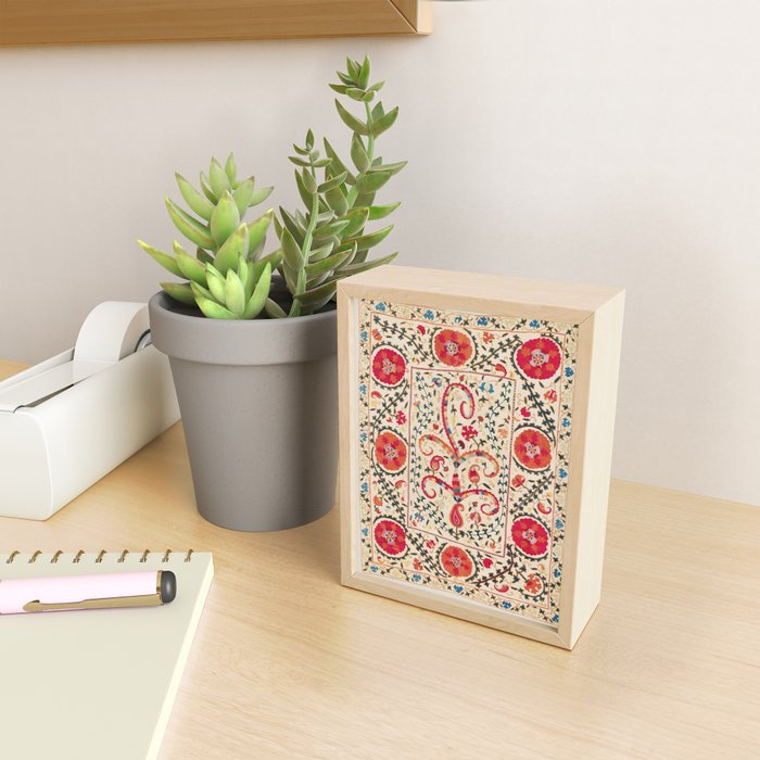 Kermina Suzani Uzbekistan Embroidery Print Mini Art Print Gallery Image 2