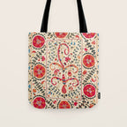 Kermina Suzani Uzbekistan Embroidery Print Tote Bag Gallery Image 1