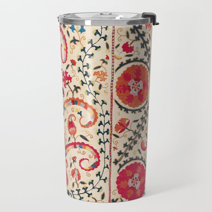 Kermina Suzani Uzbekistan Embroidery Print Travel Mug Gallery Image 2