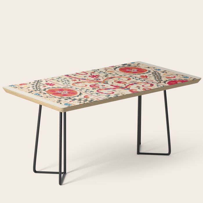 Kermina Suzani Uzbekistan Embroidery Print Coffee Table Gallery Image 1