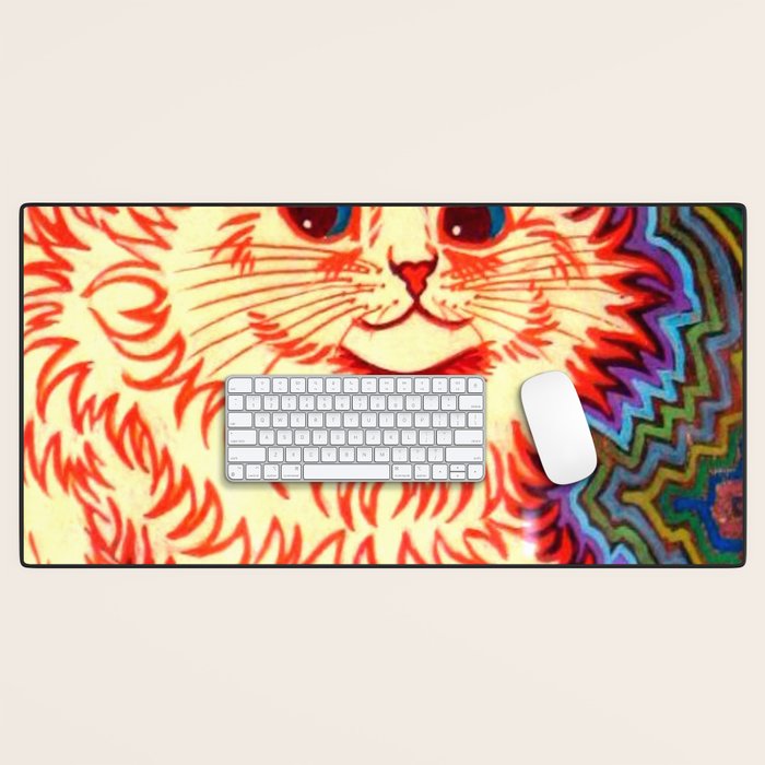 Louis Wain Psychedelic Cat Desk Mat Gallery Image 1