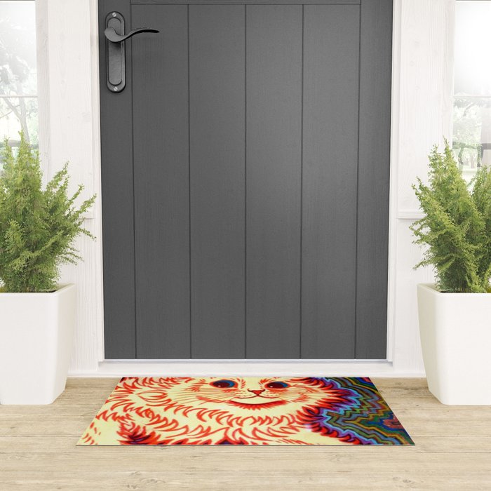 Louis Wain Psychedelic Cat Welcome Mat Gallery Image 3