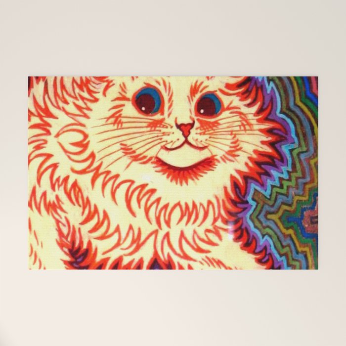 Louis Wain Psychedelic Cat Welcome Mat Gallery Image 1
