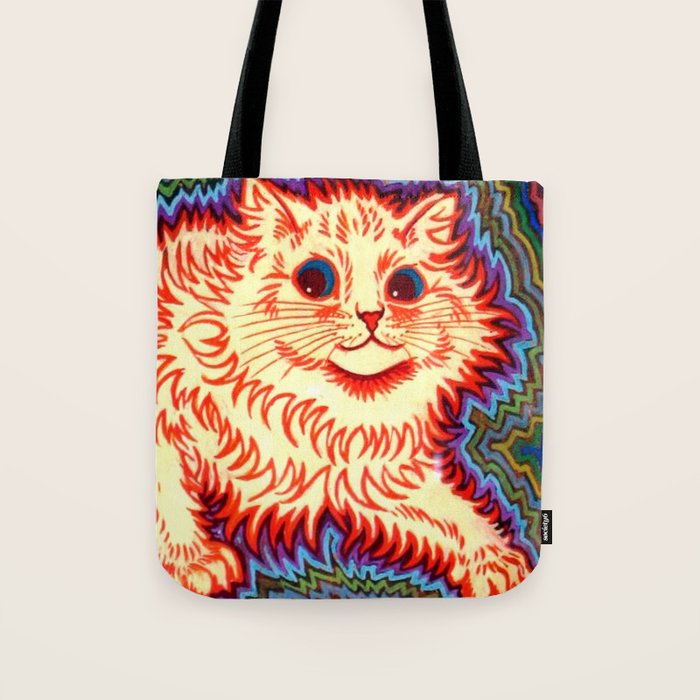 Louis Wain Psychedelic Cat Tote Bag Gallery Image 1