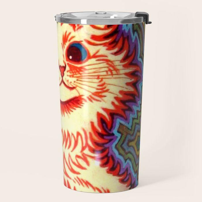 Louis Wain Psychedelic Cat Travel Mug Gallery Image 2