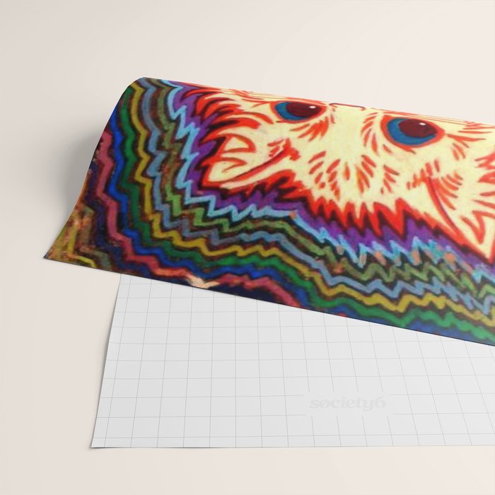 Louis Wain Psychedelic Cat Wrapping Paper Gallery Image 2