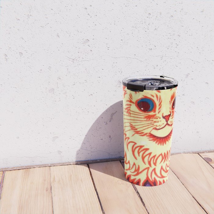 Louis Wain Psychedelic Cat Travel Mug Gallery Image 4