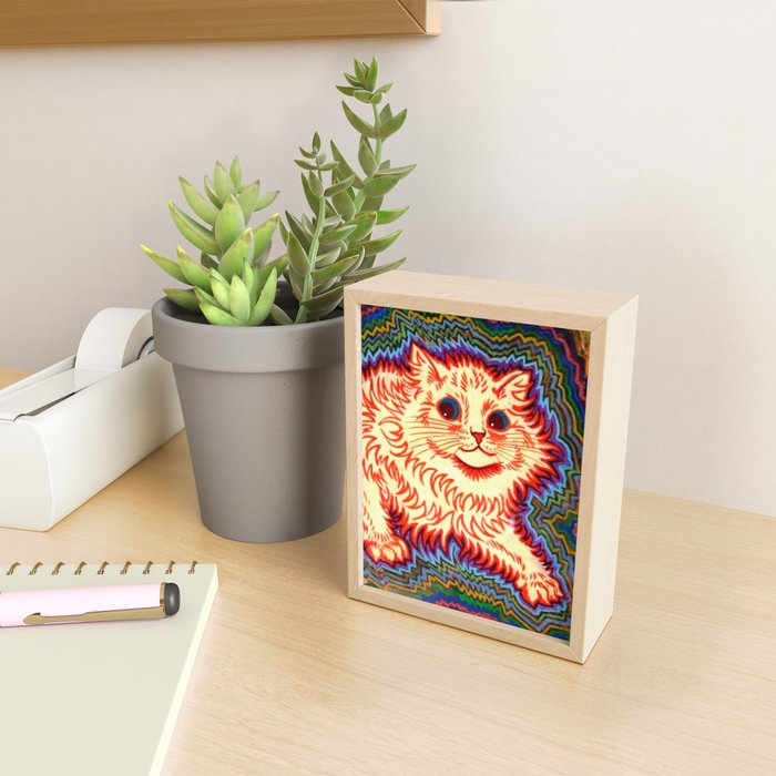 Louis Wain Psychedelic Cat Mini Art Print Gallery Image 2