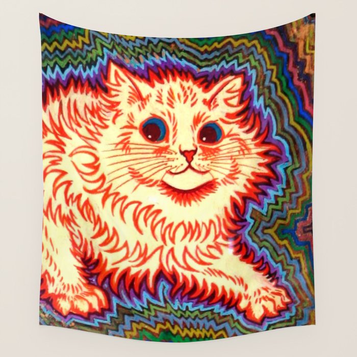 Louis Wain Psychedelic Cat Wall Tapestry Gallery Image 4