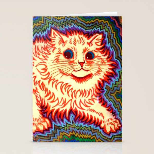 Louis Wain Psychedelic Cat Stationery Card Gallery Image 1