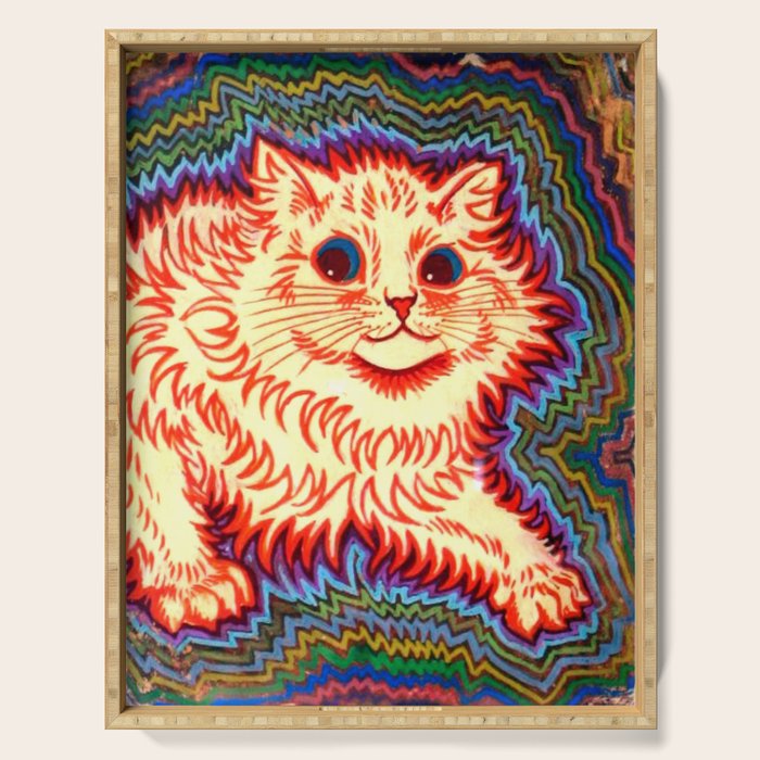 Louis Wain Psychedelic Cat Serving Tray Gallery Image 1