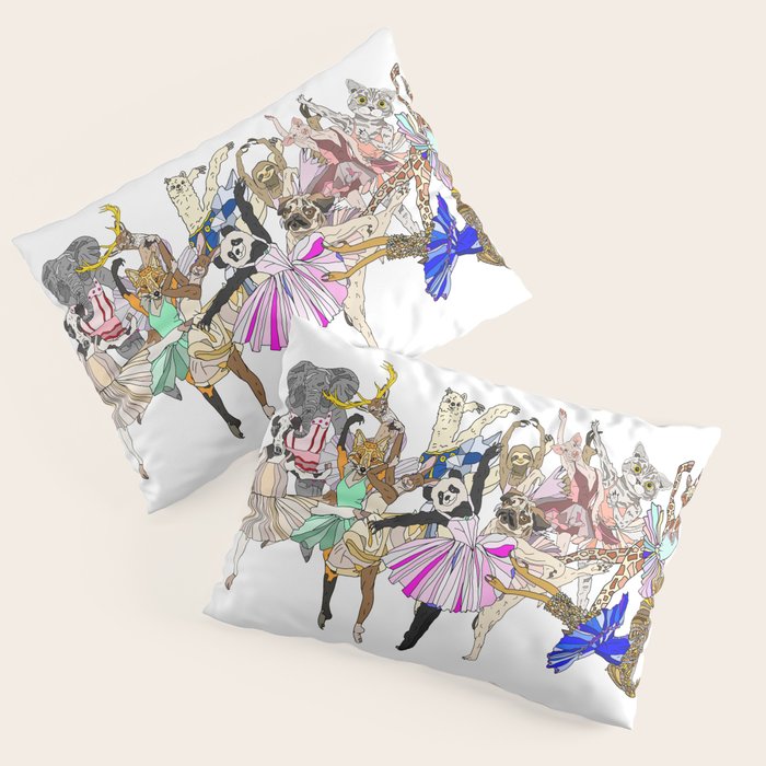 Animal Square Dance Hipster Ballerinas Pillow Sham Gallery Image 1