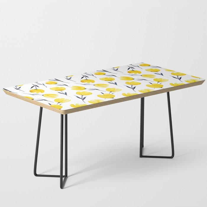 Yellow Tulips | Watercolour Pattern Coffee Table Gallery Image 1