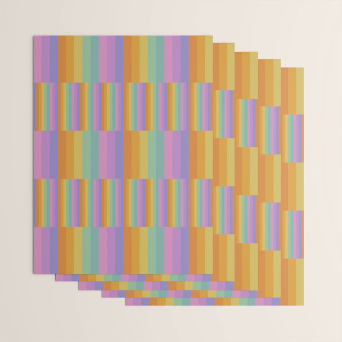 Mixed Stripes Pattern I Colorful Rainbow Wrapping Paper Gallery Image 3