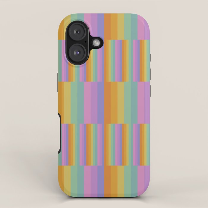 Mixed Stripes Pattern I Colorful Rainbow iPhone Case Gallery Image 1
